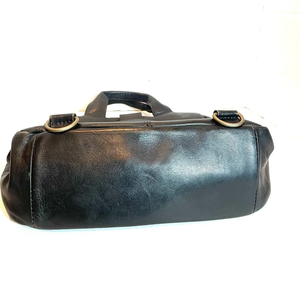 Hobo International Black Leather Backpack Tote Y2K